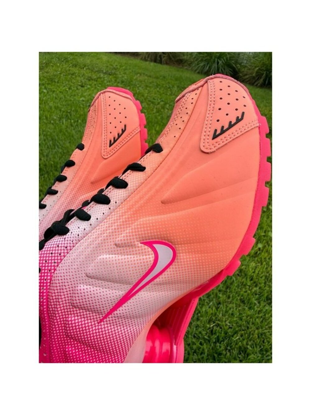 WOMEN'S NIKE SHOX R4 AB IH2343-600 PINK / BLACK SNEAKERS SPORTSWEAR - Picture 4 of 10